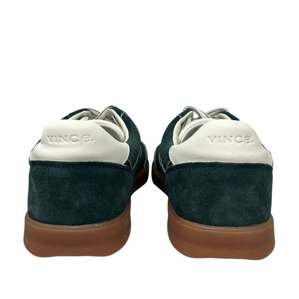 Vince Mens 9 Green Suede Low Top Sneakers Gum Sole Casual Lace INSOLES MISSING - Picture 6 of 13